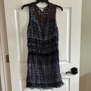 Vasna Sleeveless Dress in Purple and Navy